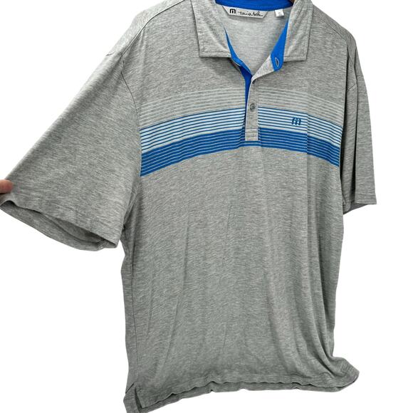 Travis Mathew Polo Shirt Mens XXL SOFT Gray Blue Short Sleeve Golf Classic - Picture 2 of 9